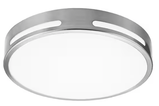 Commercial Electric Flexinstall 10 in. Brushed Nickel Cut Out Integrated LED Recessed Ceiling Light with 5CCT Plus DuoBright 92062