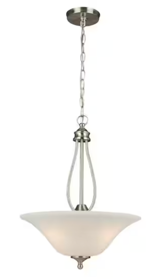 Hampton Bay Kensley Park 3-Light Brushed Nickel Pendant EFG8913L-2