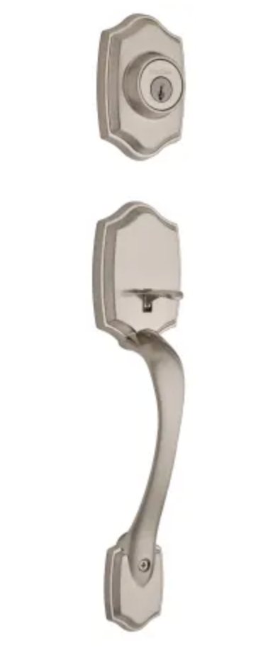 Kwikset Belleview Single Cylinder Sectional Handleset Exterior Only Satin Nickel 687BWLIP-15.DS