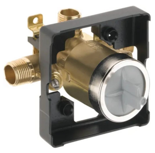 Delta Universal Mixing Rough-In Valve with Service Stops, 1/2" NPT Male thread with 1/2" C.W.T Female Sweat - Shower Only, No Tub Outlet R10000-UNWSHF