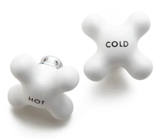 Signature Hardware Small Porcelain Cross Handles - Pair of 2 Chrome 106344