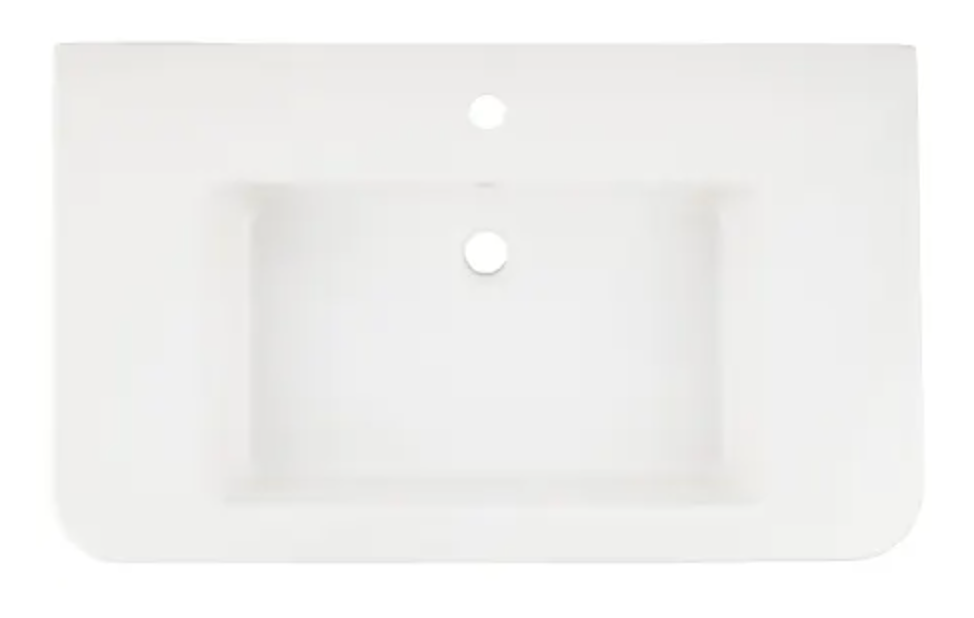 Signature Hardware Burleson 33" Porcelain Wall-Mounted Bathroom Sink with Single Faucet Hole and Overflow  White SH129020WH