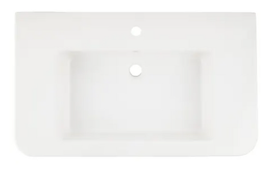 Signature Hardware Burleson 33" Porcelain Wall-Mounted Bathroom Sink with Single Faucet Hole and Overflow  White SH129020WH