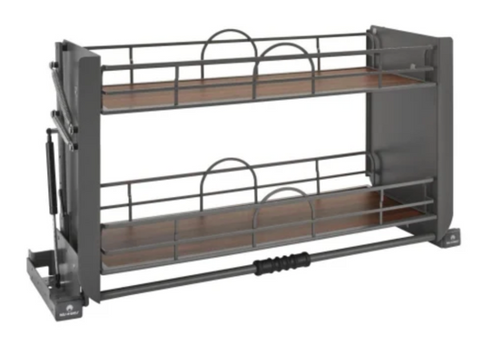 Rev-A-Shelf Modern 34-1/4" Pull Down Shelf Organizer for Wall Cabinets Orion Grey 5PD-36FOG