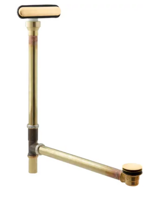 Kohler Clearflo 1-1/2" Toe-Tap Tub Drain Kit - with Brass Slotted Overflow Vibrant Brushed Moderne Brass K-7271-2MB