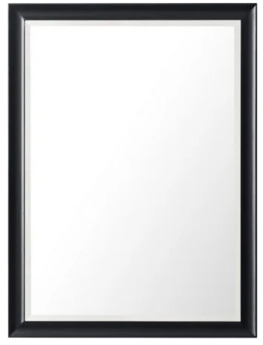 James Martin Vanities Glenbrooke 30" W x 40" H Transitional Rectangular Wood Framed Bathroom Wall Mirror Black Oynx 735-M30-BKO