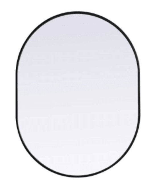 Elegant Lighting Asha 30" W x 40" H Modern Oval Bathroom Wall Mirror Black MR2A3040BLK