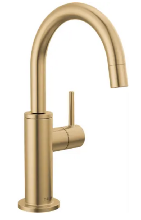 Delta Contemporary Round 1.5 GPM Cold Only Water Dispenser Beverage Faucet - Reverse Osmosis Compatible Champagne Bronze 1930-CZ-DST