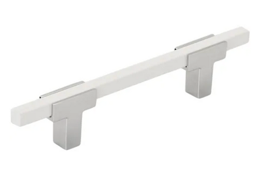 Amerock Urbanite 3-3/4 Inch Center to Center Bar Cabinet Pull Polished Chrome/White BP7789626WHT