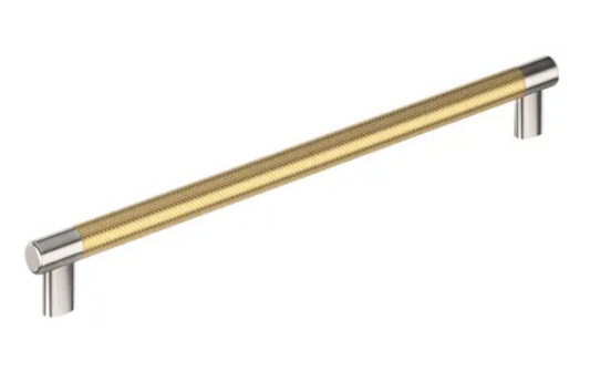 Amerock Bronx 12-5/8 Inch Center to Center Bar Cabinet Pull Polished Nickel / Champagne Bronze BP36561PNCZ