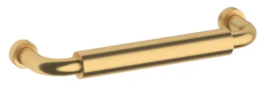 Baldwin Hollywood Hills 4 Inch Center to Center Handle Cabinet Pull Lifetime Satin Brass 4400044BIN