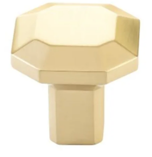 Emtek Riviera 1-1/4 Inch Geometric Cabinet Knob Satin Brass 86612US4