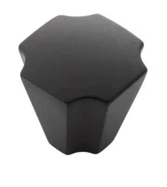 Belwith Keeler Monarch 1-1/8" Scalloped Square Glam Button Cabinet Knob / Drawer Knob Matte Black B076635-MB