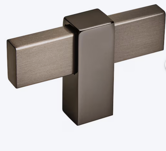 Amerock Mulino 2-3/8-in Black Brushed Nickel/Black Nickel Bar Contemporary Cabinet Knob BP36720BBNBN