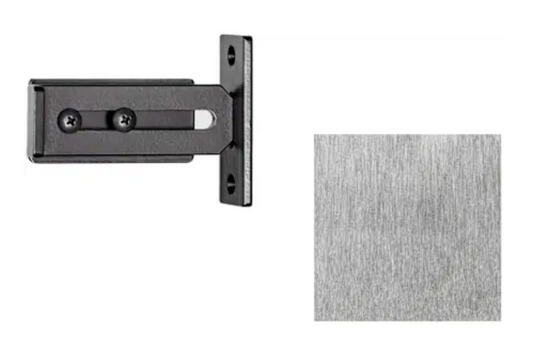 Leatherneck Hardware 6 Inch Privacy Lock for Sliding Barn Door Hardware Brushed Nickel 0119-9019