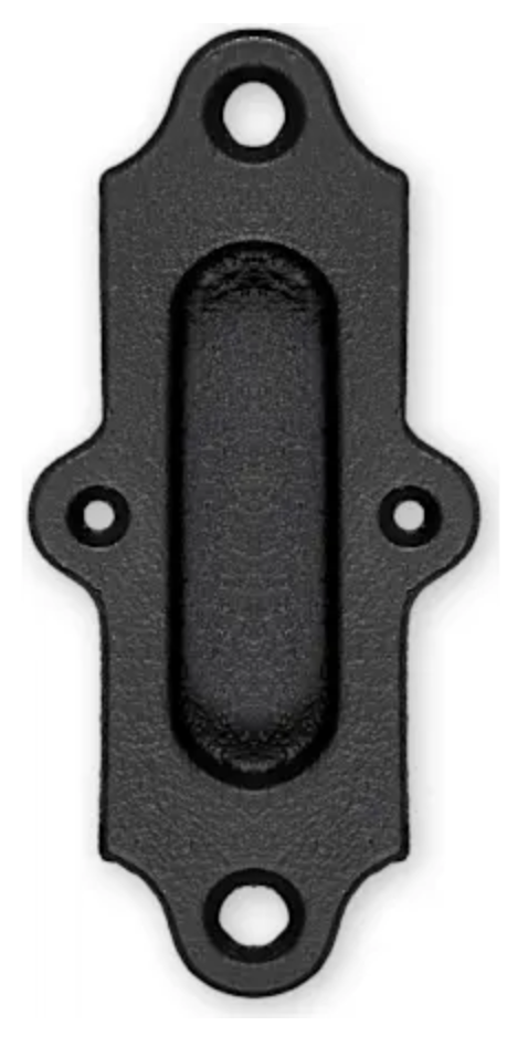 Leatherneck Hardware 5-7/8 Inch Tall Sliding Barn Door Handle Pull Black 0117-9099