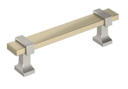 Amerock Overton 3-3/4 Inch Center to Center Bar Cabinet Pull Golden Champagne / Satin Nickel BP36681BBZG10