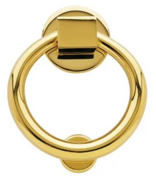 Baldwin Ring Style Solid Brass Door Knocker Non-Lacquered Brass 0195031