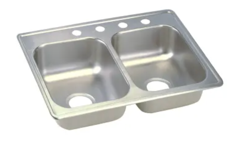 Elkay Gourmet 25" Double Basin Drop In Stainless Steel Kitchen Sink  LRQ25194